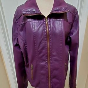 GEORGE bomber-style faux leather jacket EUC